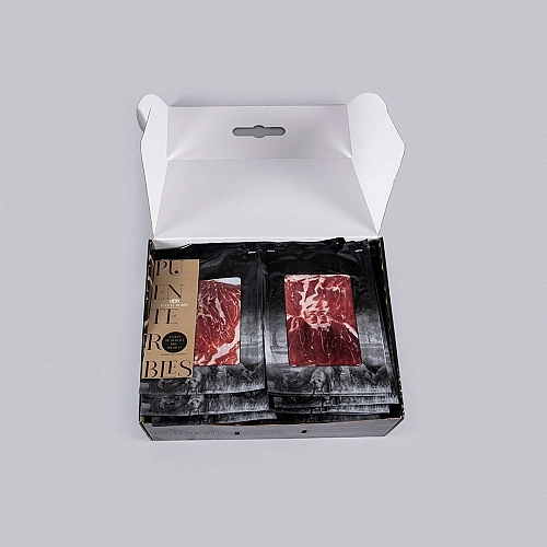 JAMBON DE PORC IBÉRIQUE 100 % RACE IBÉRIQUE (Tranché à la machine) JAMBON DE PORC IBÉRIQUE 100 % RACE IBÉRIQUE (Tranché à la machine)