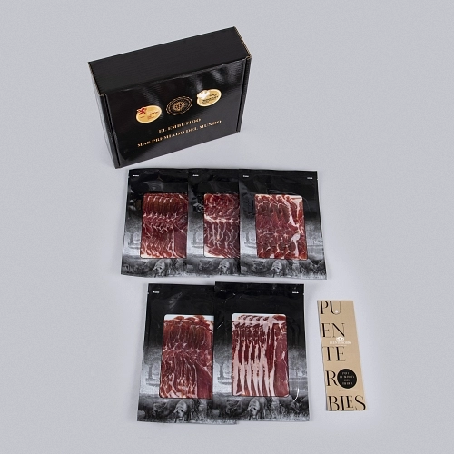 PACK 5 : 5 SACHETS D'ÉPAULE DE PORC IBÉRIQUE 100% NOURRI AUX GLANDS, COUPÉE À LA MACHINE