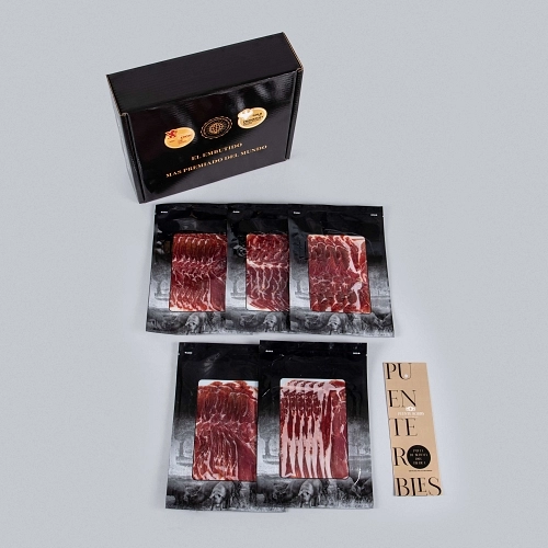 PACK 5 : 5 SACHETS D'ÉPAULE DE PORC IBÉRIQUE 100% NOURRI AUX GLANDS, COUPÉE À LA MACHINE